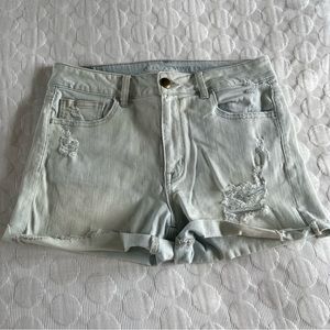 American Eagle High Rise Shortie Jean Shorts